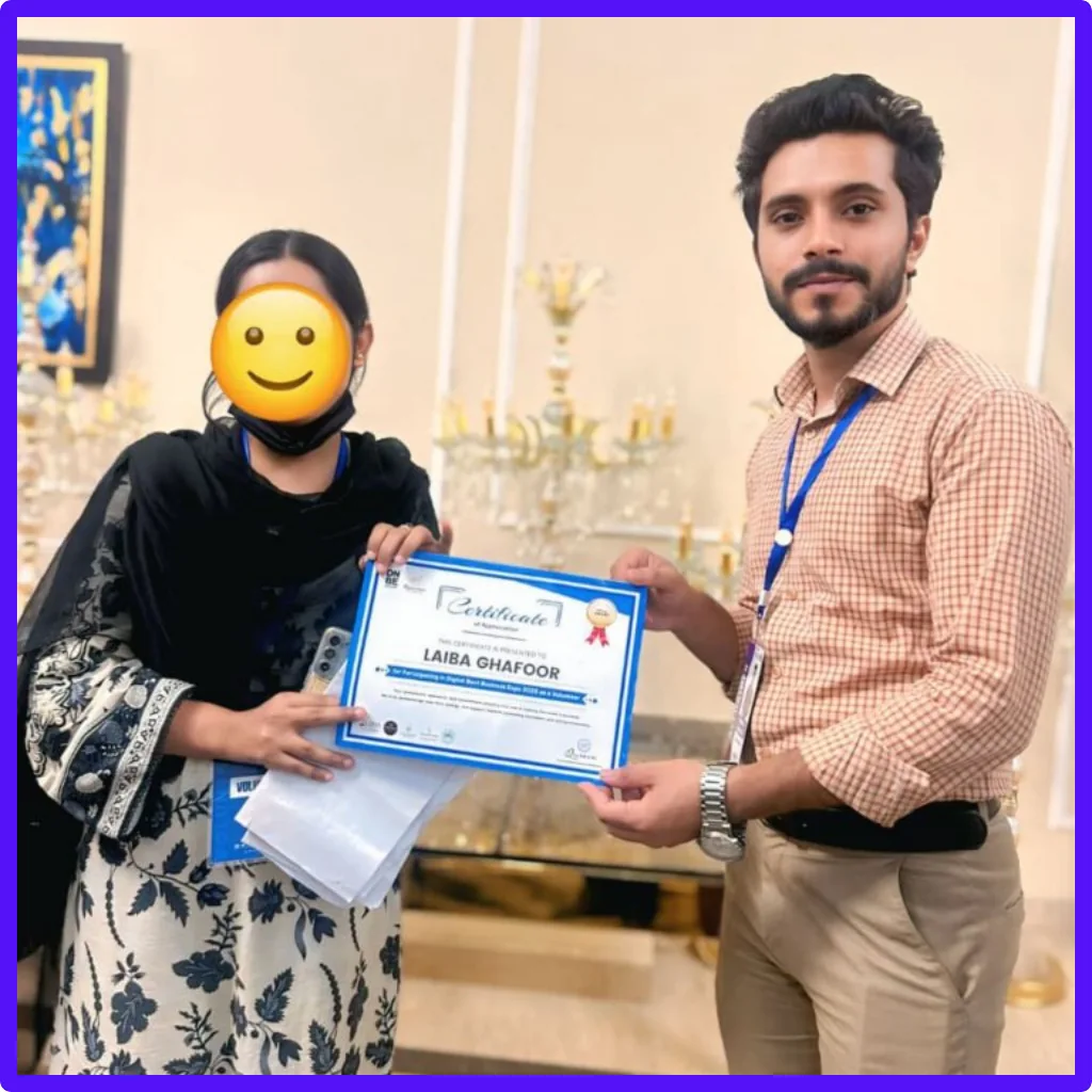 Student graduation certificate presentation